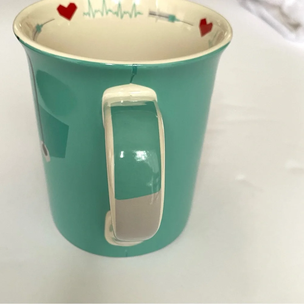 Enesco Our Name is Mud Nurse Stoneware Mug Blue Green Turquoise Nurses Day
